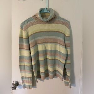 JH Collectibles Striped Turtleneck Sweater